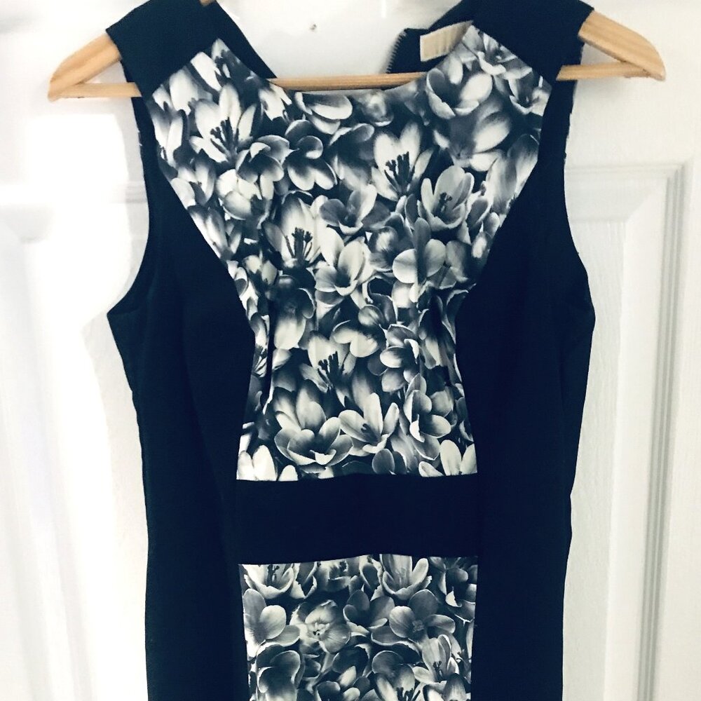 Michael Kors black and white short floral dress